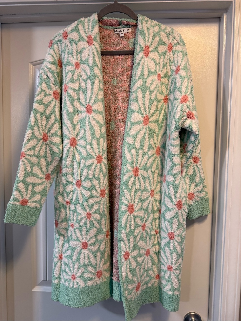 Blakely Mint Floral Open-Front Cozy Cardigan